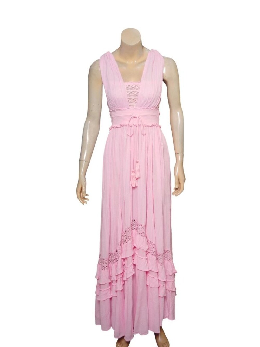 Free People Santa Maria Maxi Dress L 10 Women's Party Sleeveless Pink NEW 46287 - Picture 3 of 5